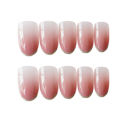 Glänzendes French Tip Press-On Nails Set Brehn