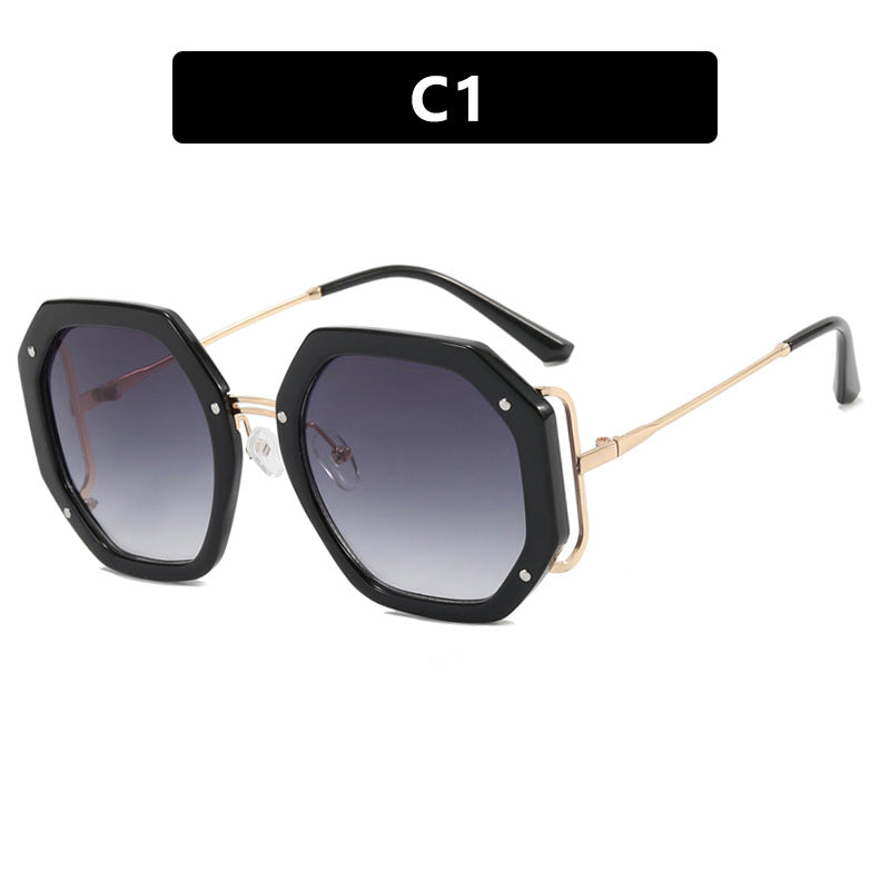 Damen stilvolle achtkantige Sonnenbrille mit UV-Schutz und elegantem Gestell Brehn