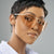Damen futuristische Sonnenbrille mit schützendem Metallrahmen Brehn