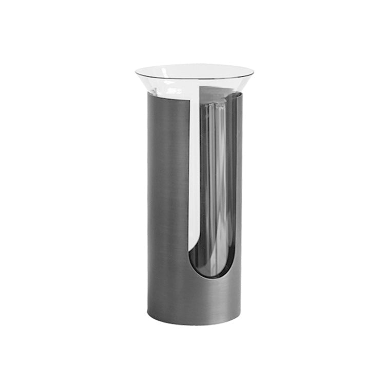 Künstlerische moderne Glas- und Metallvase