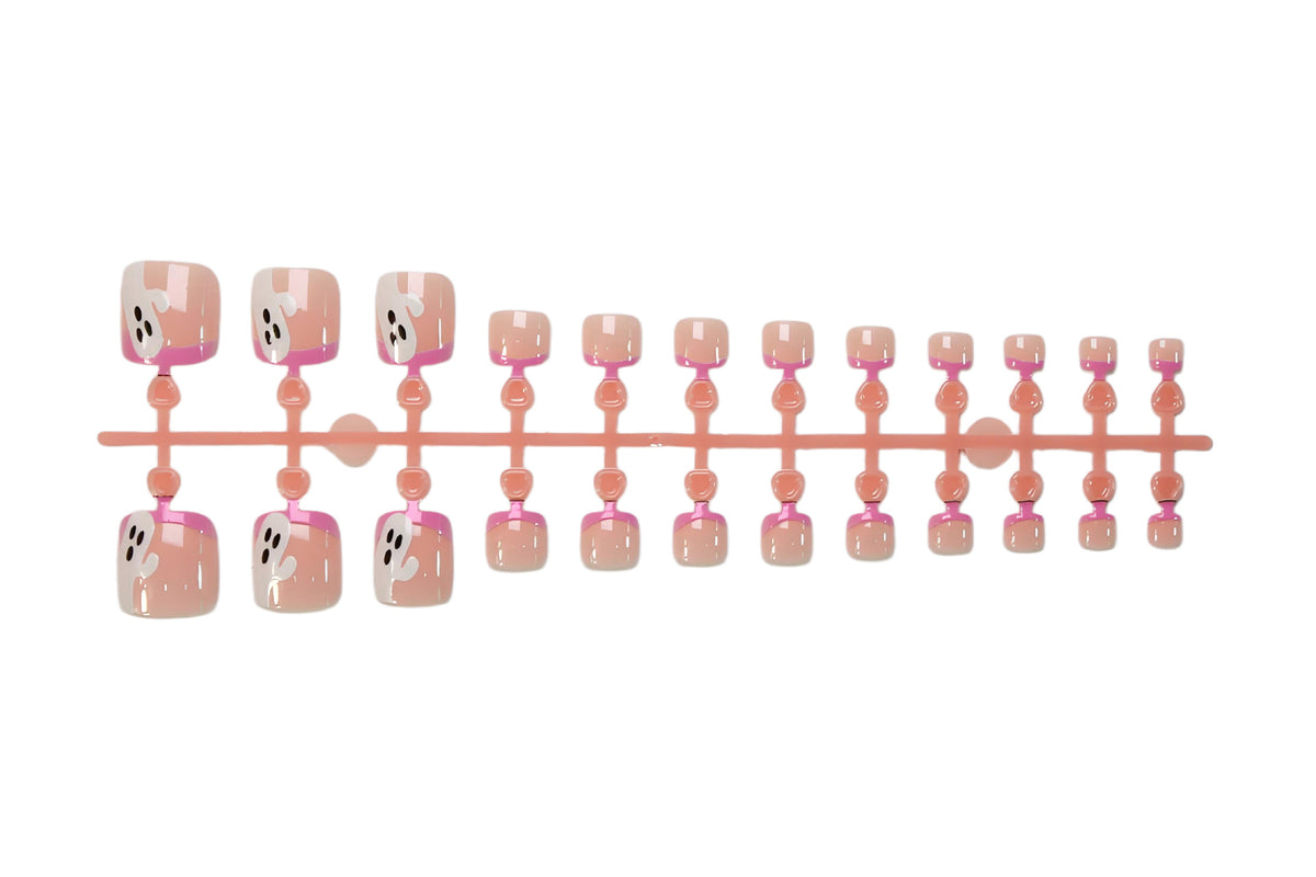 Fußnagel Kunstset mit bezaubernden Geister- und Pinkspitzen Designs Brehn