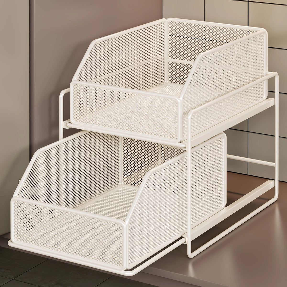 Vertikaler Mesh-Unter-Sink-Ausziehbarer Stauraum-Organizer-Turm