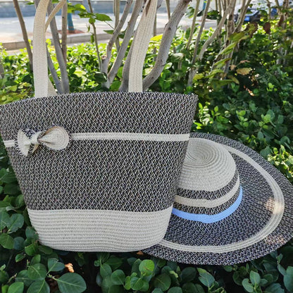 Eleganter Sonnenhut mit Breiter Krempe und Dezentem Streifenmuster Brehn