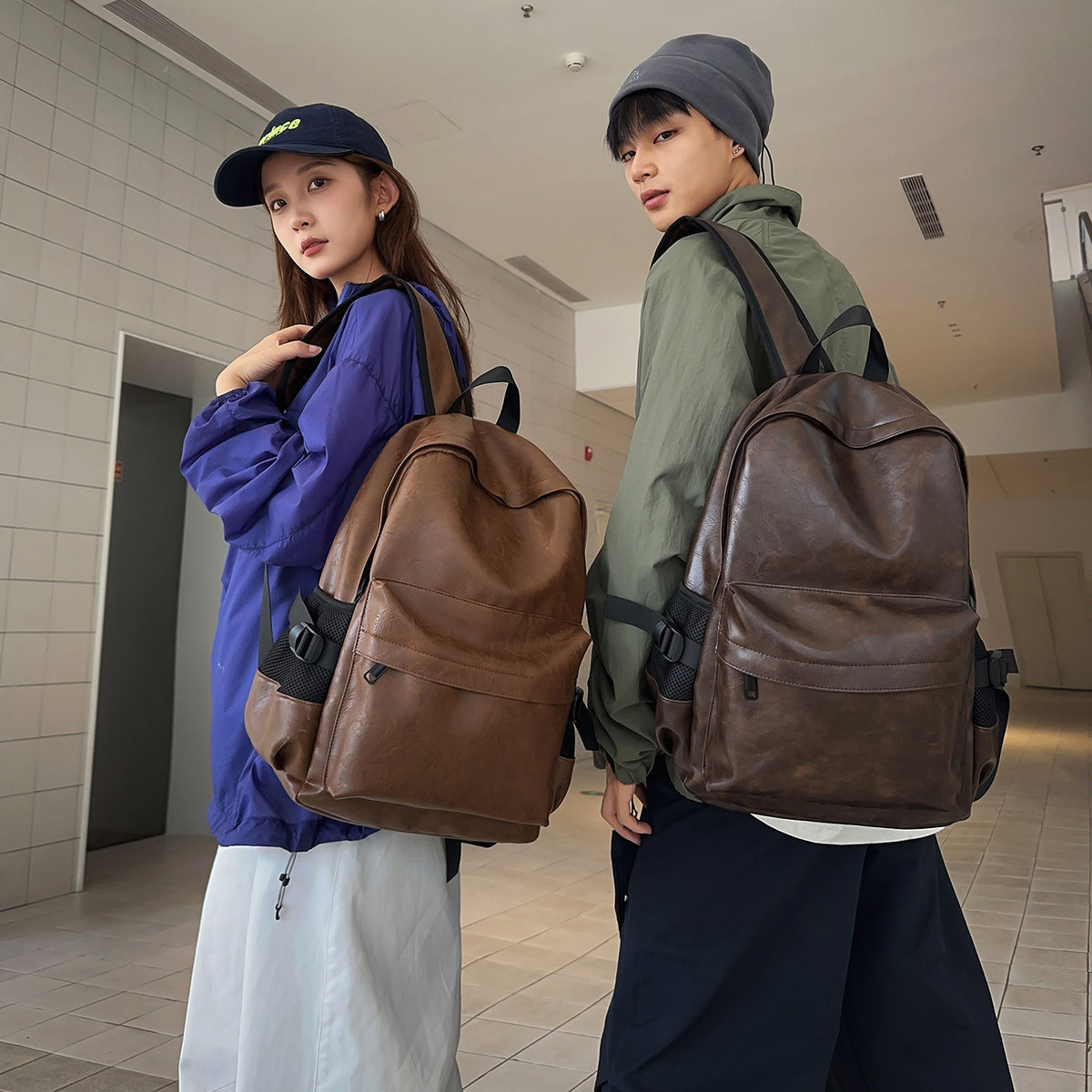 Stylischer Kunstleder-Rucksack Brehn