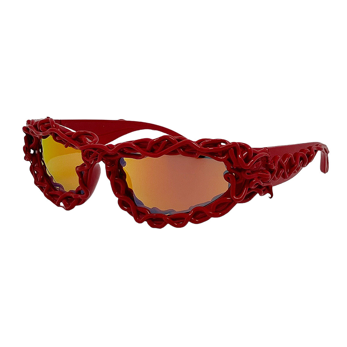 Damen extravagante Design-Sonnenbrille mit kreativem strukturierter Rahmen Brehn