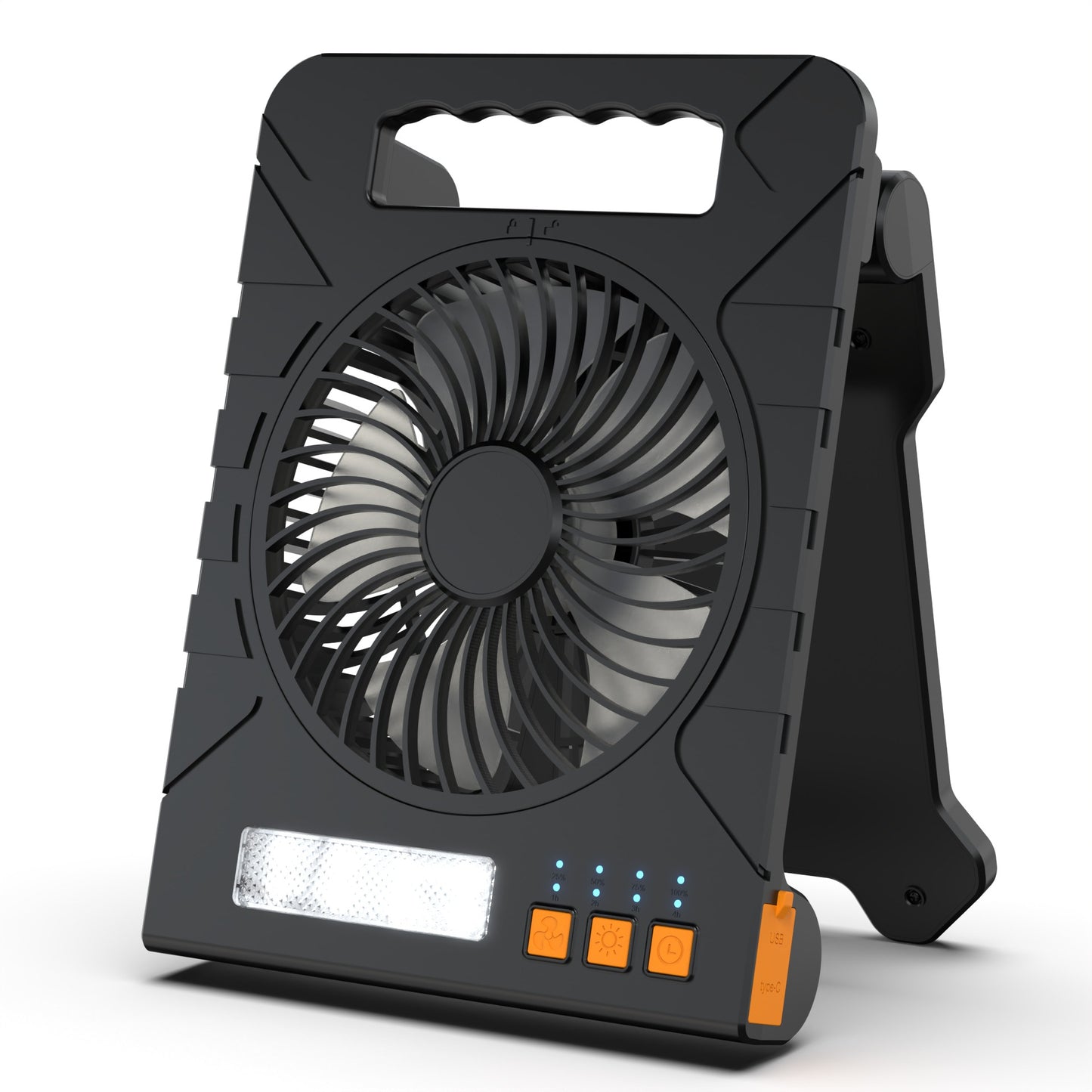 Unisex Tragbarer Multiventi-Ventilator mit USB-Anschluss und LED-Beleuchtung Brehn