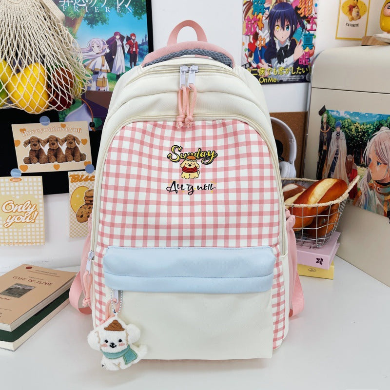 Gepunktetes gemustertes Mehrfachfach-Schul-Rucksack