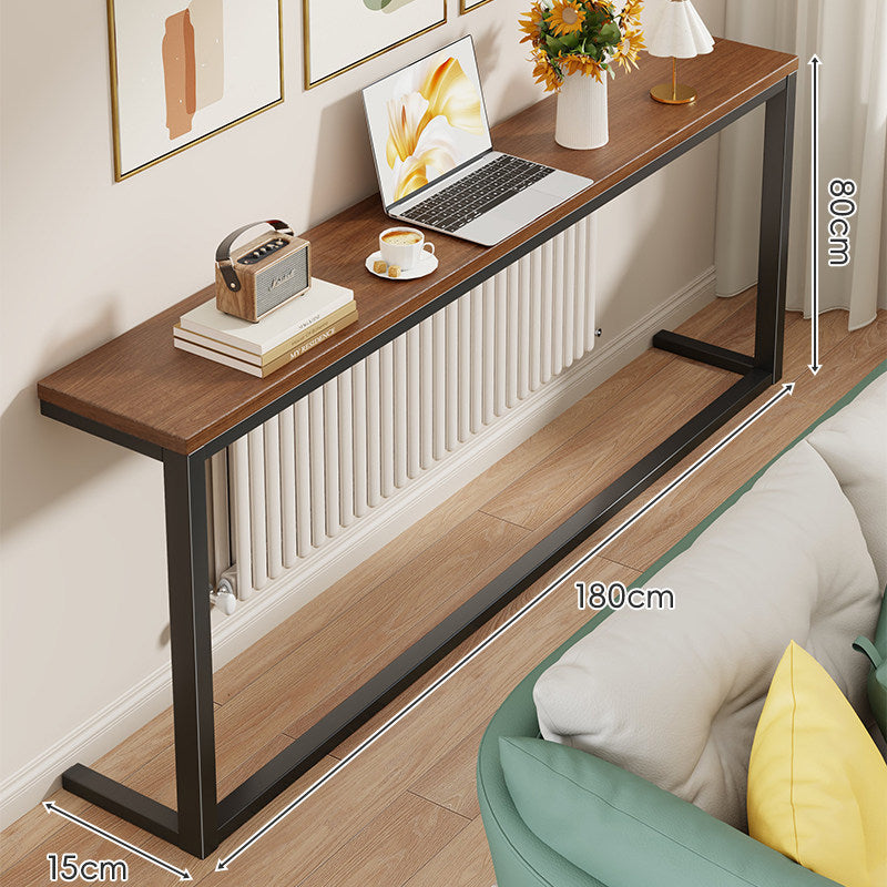 Schlanke Metallkonsole mit Holzoberfläche für Sofa-Rücken und Flur