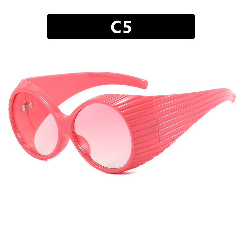 Damen extravagante Sonnenbrille mit geschwungenem Rahmen Brehn