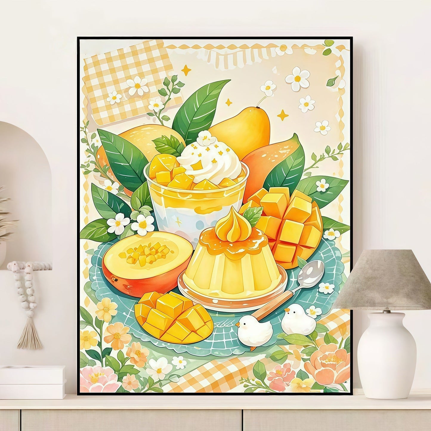 Fruchtiges Dessert-Themen-Leinwand-Kunstwerk Brehn