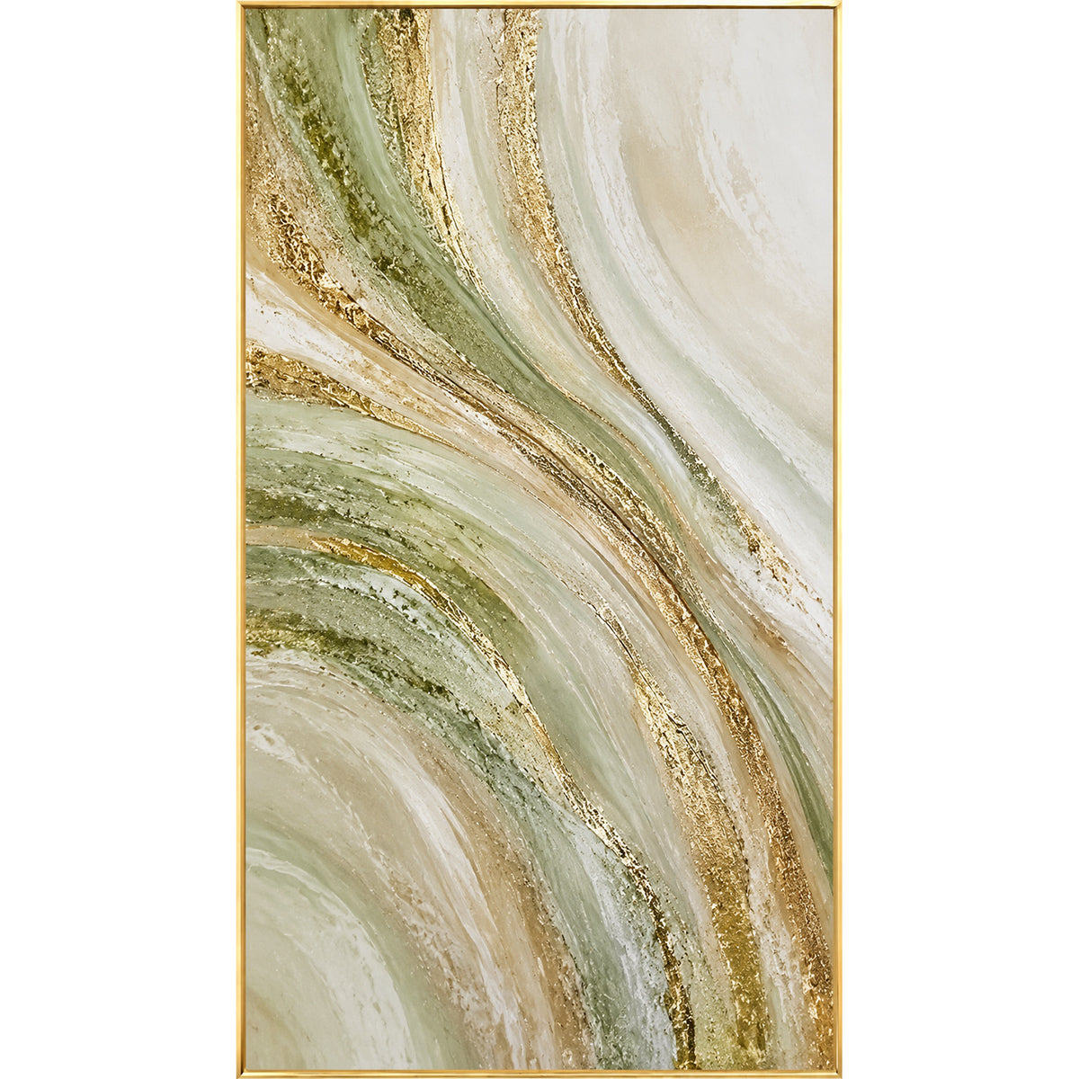 Elegante goldene Marmor gerahmte Leinwand Wandkunst