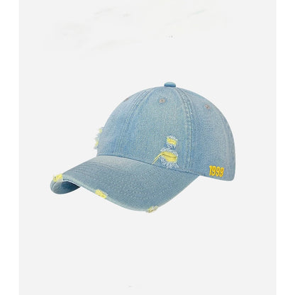 Vintage Zerschlissene Denim Baseballmütze