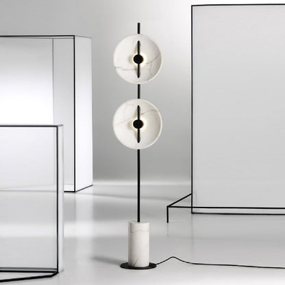 Moderne Doppel-Sphären-Stehlampe