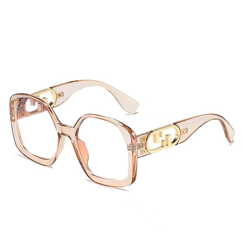 Damen oversized Sonnenbrille mit extravagantem geometrischen Rahmen und eleganten Akzenten Brehn