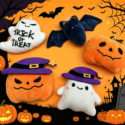 Niedlicher Halloween-Plüschgeist mit weichem Kuschelstoff und gesticktem Gesicht