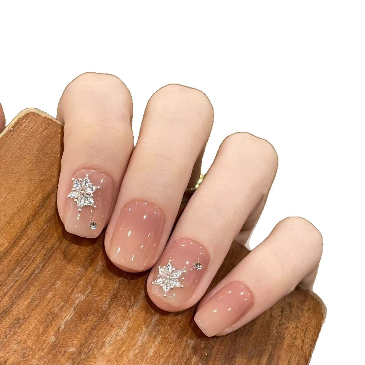 Elegantes Strass-verziertes Press-On-Nagelset
