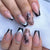 Künstlerische Lange Stiletto Press-On Nagelkunst mit Schmetterlingsdesign Brehn