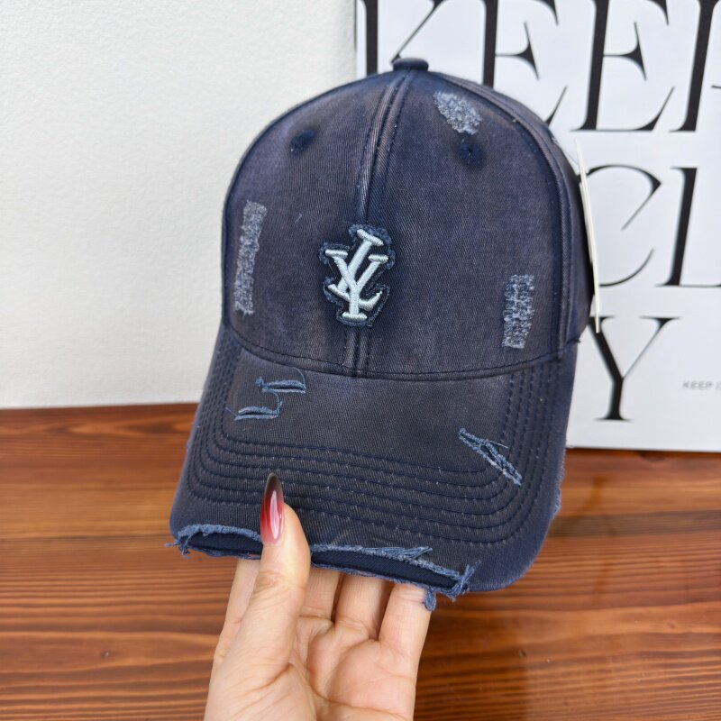 Herren Distressed Denim Verstellbare Baseballmütze Brehn