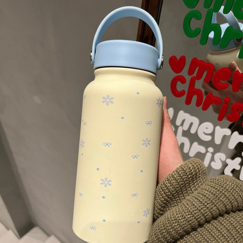 Damen Isoliertrinkflasche mit praktischem Tragegriff und fröhlichem Design Brehn
