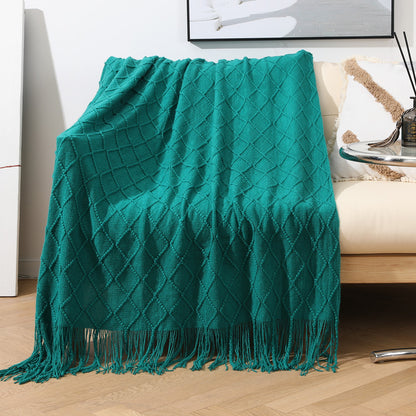Damen Strickdecke mit strukturiertem Wellenmuster Brehn