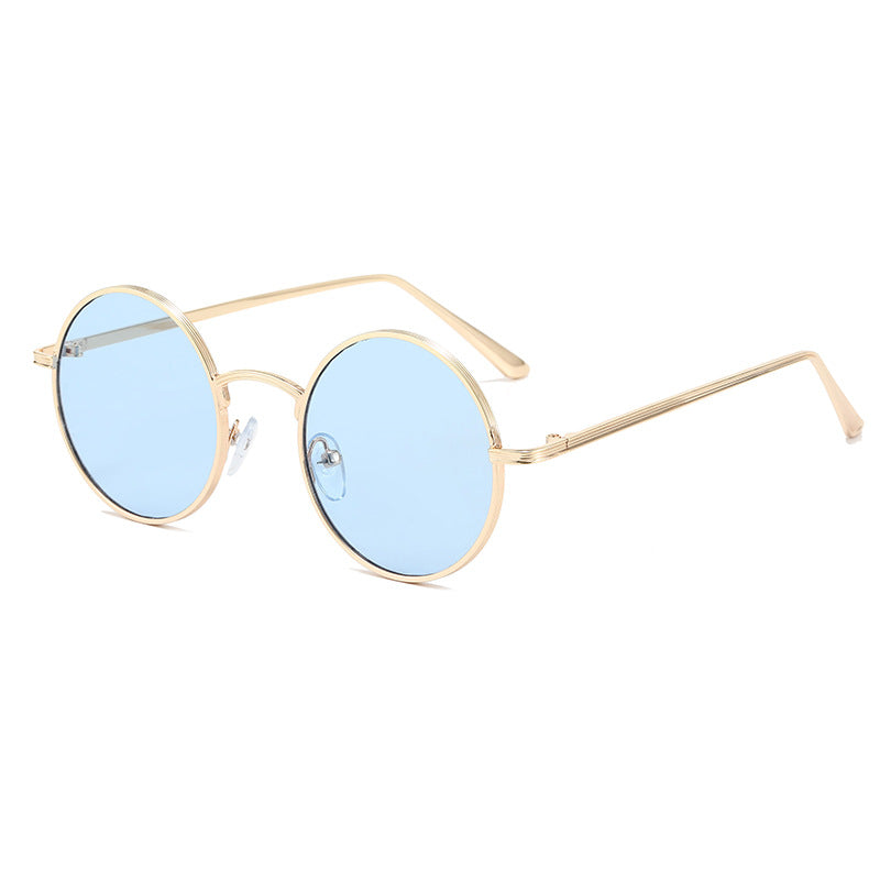 Damen modische Brille mit runden Gläsern und feinem Metallrahmen Brehn