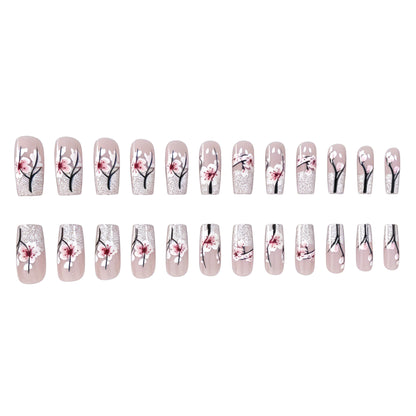 Blumiger Glitter Acryl-Nagelverzierung Brehn