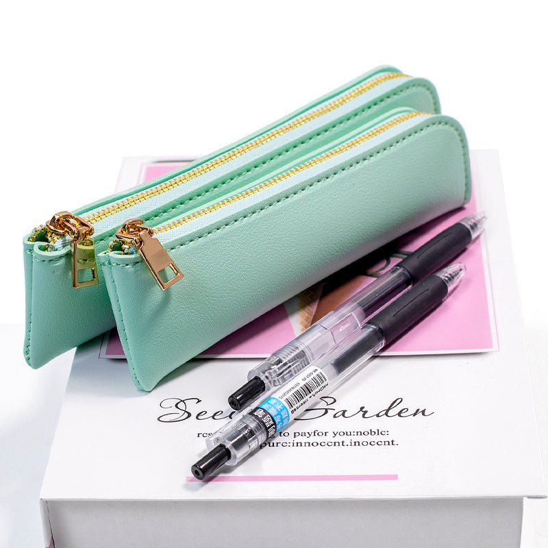 Premium Leder Reißverschluss Bleistift Etui Brehn