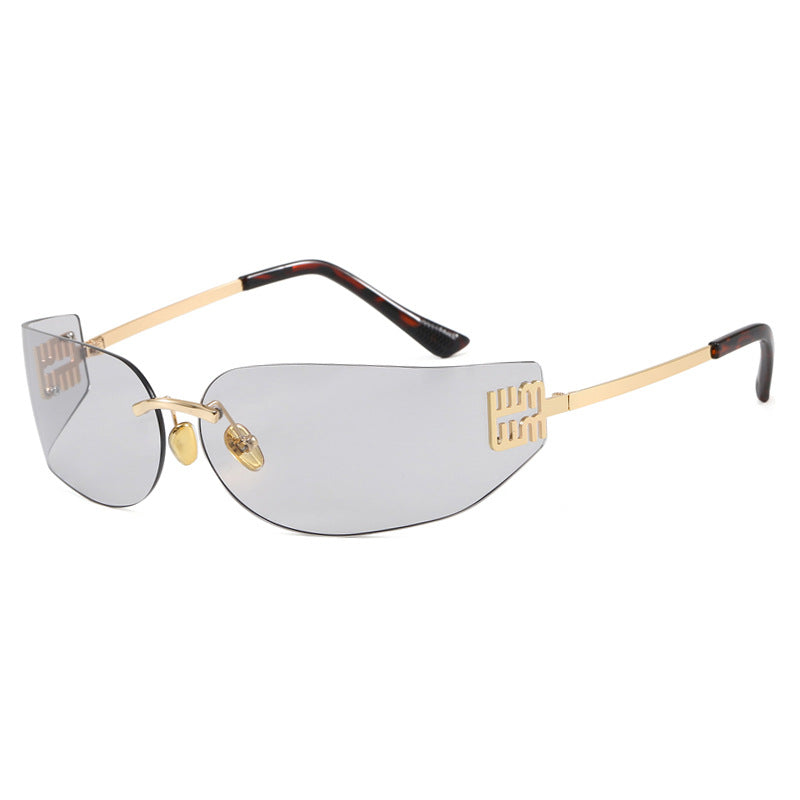 Damen futuristische Designer-Sonnenbrille mit ausgefallenem Rahmen und UV-Schutz Brehn