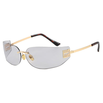 Damen futuristische Designer-Sonnenbrille mit ausgefallenem Rahmen und UV-Schutz Brehn