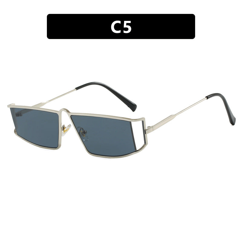 Damen trendige Sonnenbrille im futuristischen Design mit eckigen Gläsern Brehn