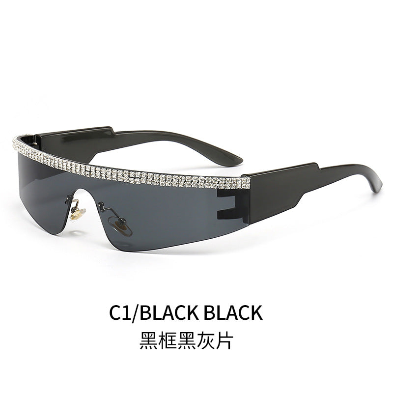 Damen Modische Glamour-Sonnenbrille mit strassverziertem Rahmen Brehn