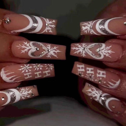 Elegantes dekoratives Press-On-Nagelset Brehn