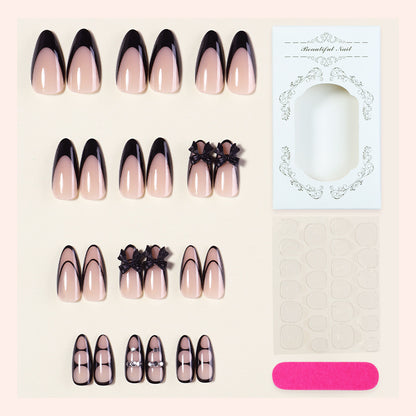 Ombre Press-On Nagelset mit dekorativen Elementen Brehn