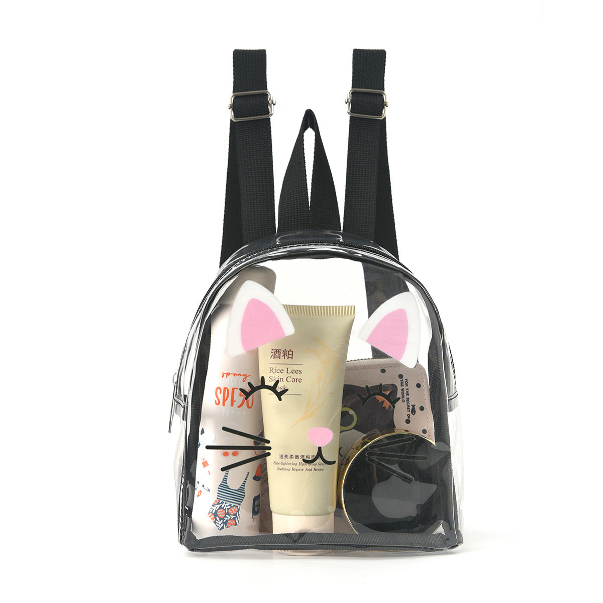 Durchsichtiger Rucksack mit Verspieltem Katzenmotiv Brehn