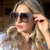 Damen stilvolle achtkantige Sonnenbrille mit UV-Schutz und elegantem Gestell Brehn
