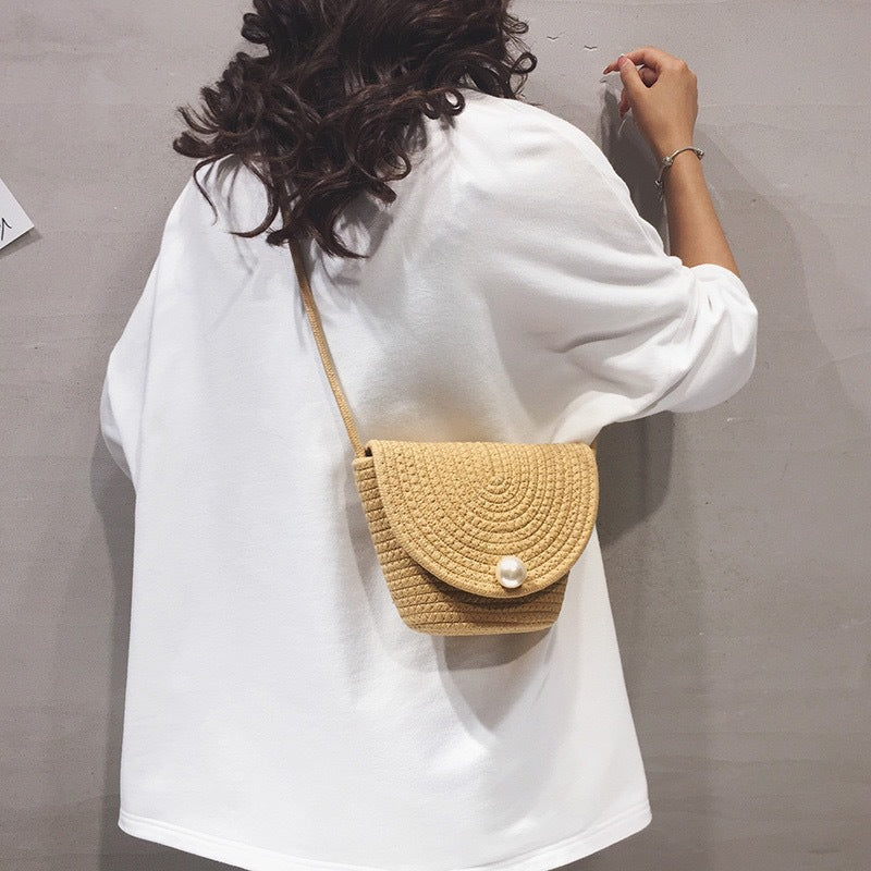 Damen Stilvolle Clutch aus geflochtenem Material Brehn
