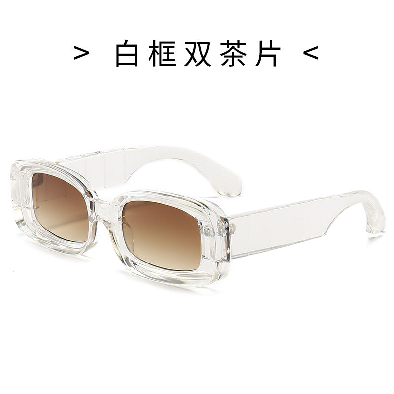 Damen Quadratische Sonnenbrille mit transparentem Rahmen Brehn