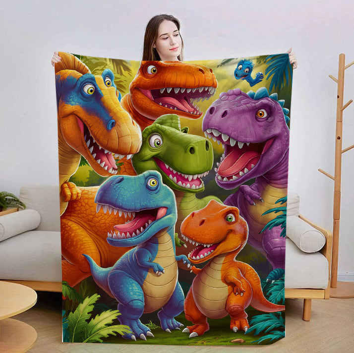 Illustriertes Dinosaurier-Print-Wurfdecke