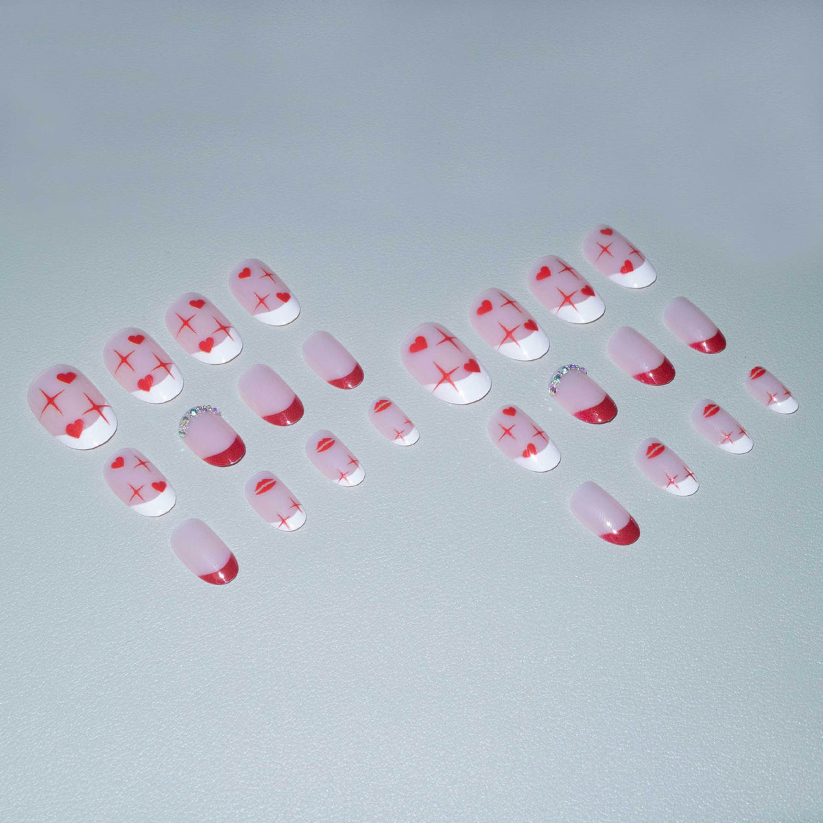 Romantisches Herz-Themen Nagelkunst Set