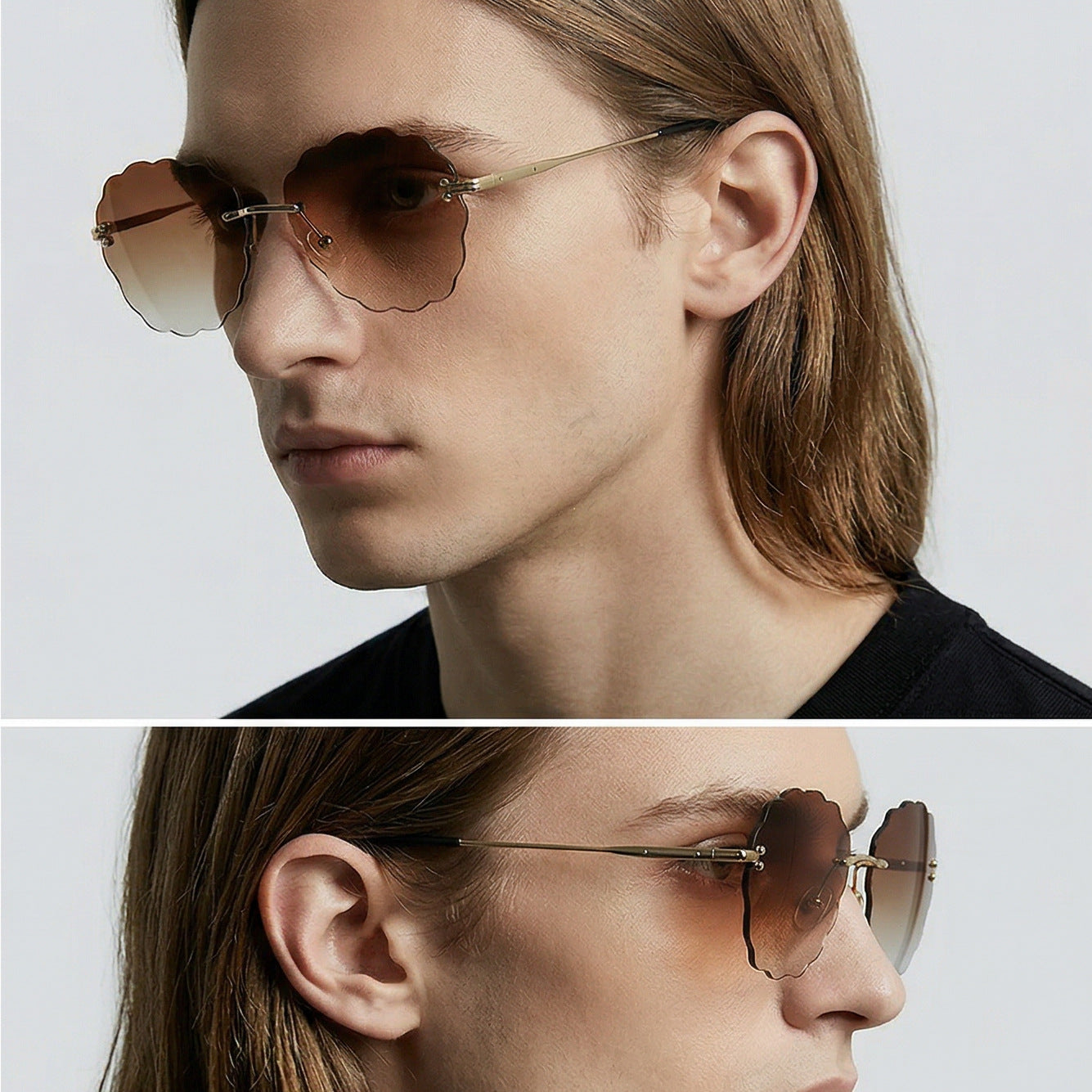 Damen modische Sonnenbrille im einzigartigen Blumenrahmen Brehn