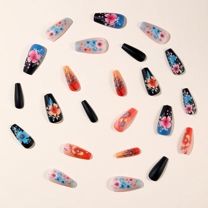 Floral Art Acryl Nagelset Brehn