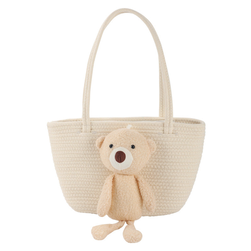 Damen Handtasche mit niedlichem Kuschel-Bären-Akzent Brehn