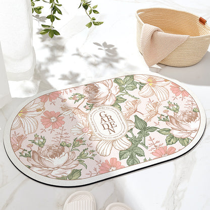 Florale inspirierende Badematte