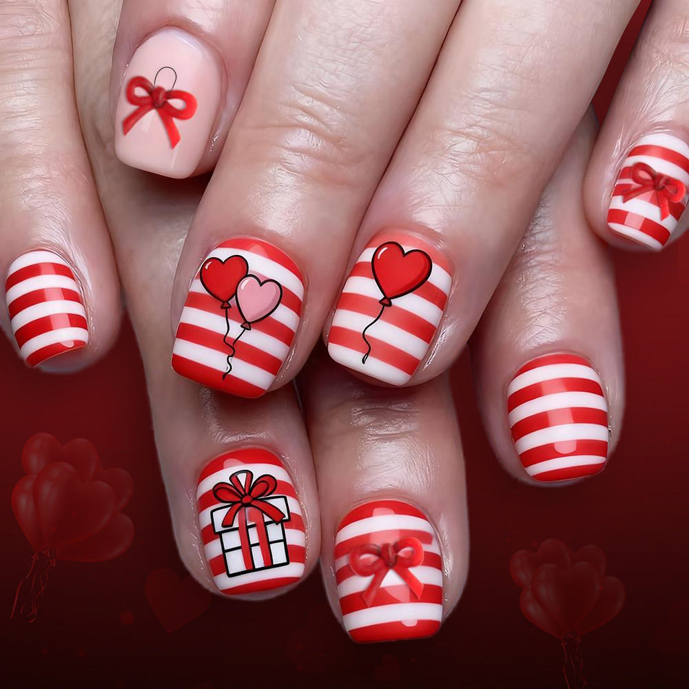 Festliches Herz- und Ballon-Nagelkunst-Set Brehn