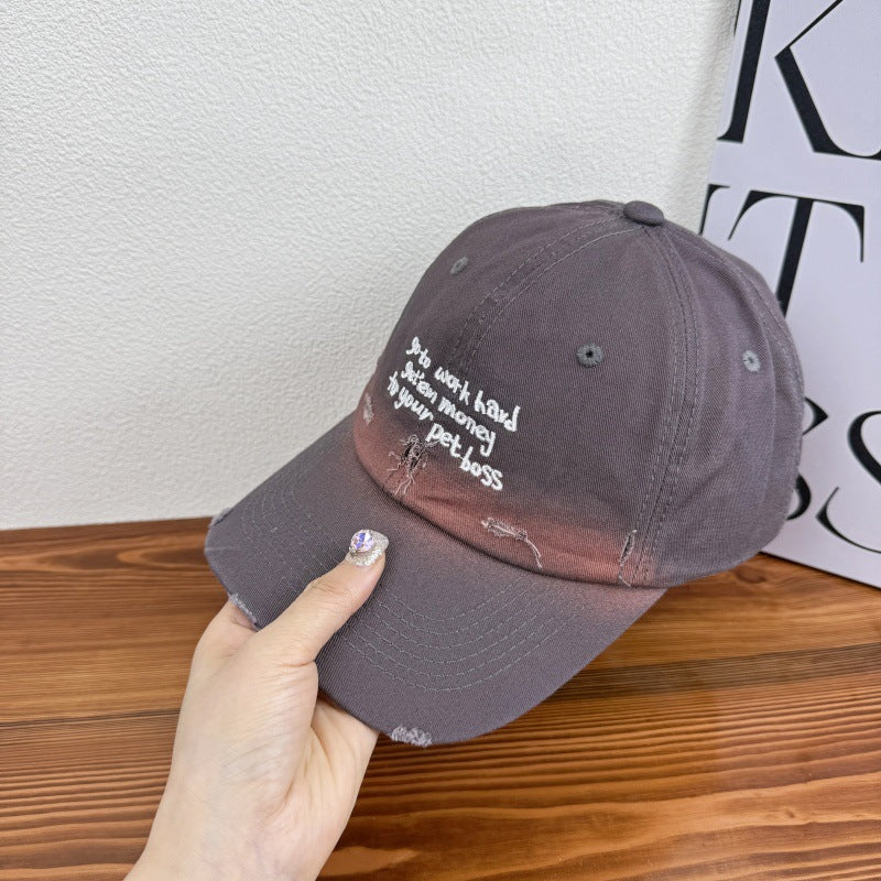 Damen Distressed Denim Statement Cap Brehn