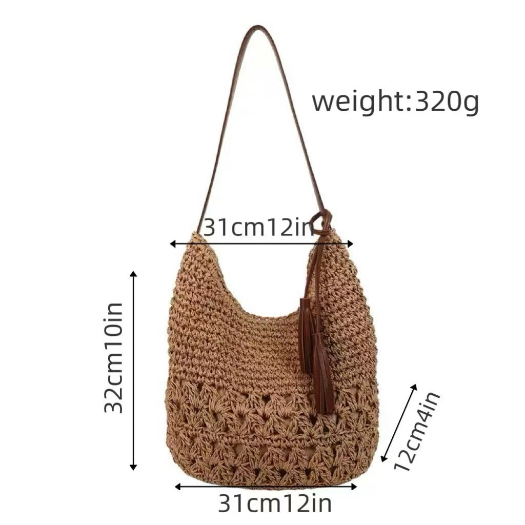 Makramee Umhängetasche mit Quastendetails Brehn