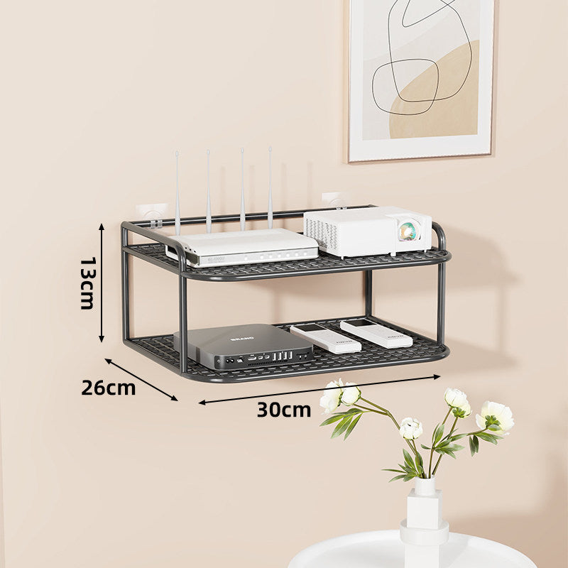 Wandmontierte belüftete Stahl-Dual-Tech-Regal für Router und Mediaplayer