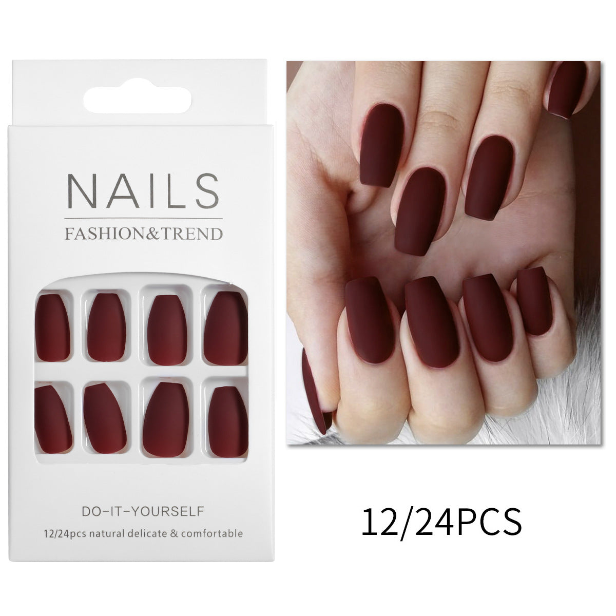 Künstlerische matte Press-On Nagelspitzen Brehn