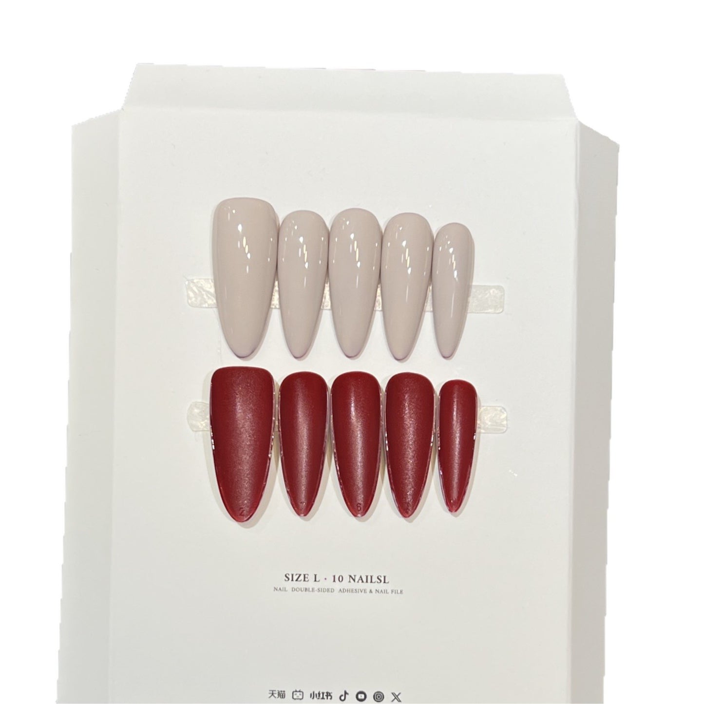 Stiletto Press-On Nagelkunstset mit eleganten French Tips Brehn