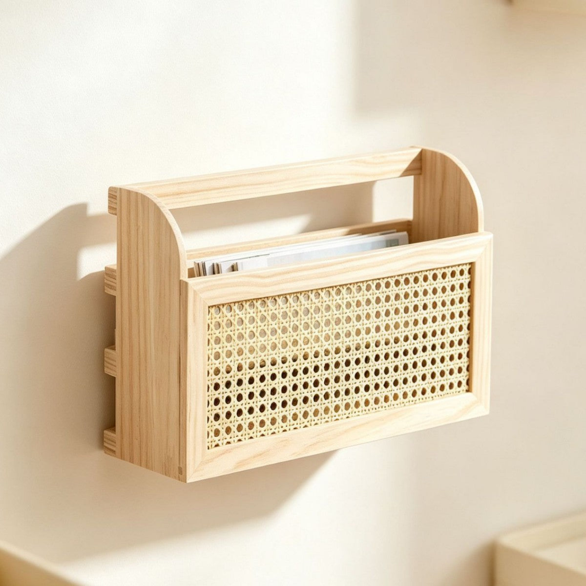 Schicke Aufbewahrungskiste Aus Holz und Rattan Brehn